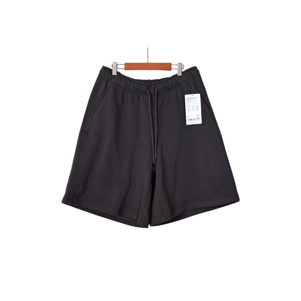 Athleta heavyweight terry bermuda shorts brown medium new
